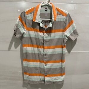 Tea Collection Boys Striped Short Sleeve Button-Up Shirt Size 8